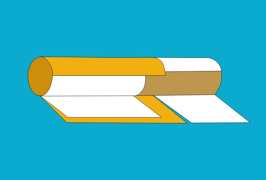 Illustration, der viser, hvordan et cigaretfilter er konstrueret.