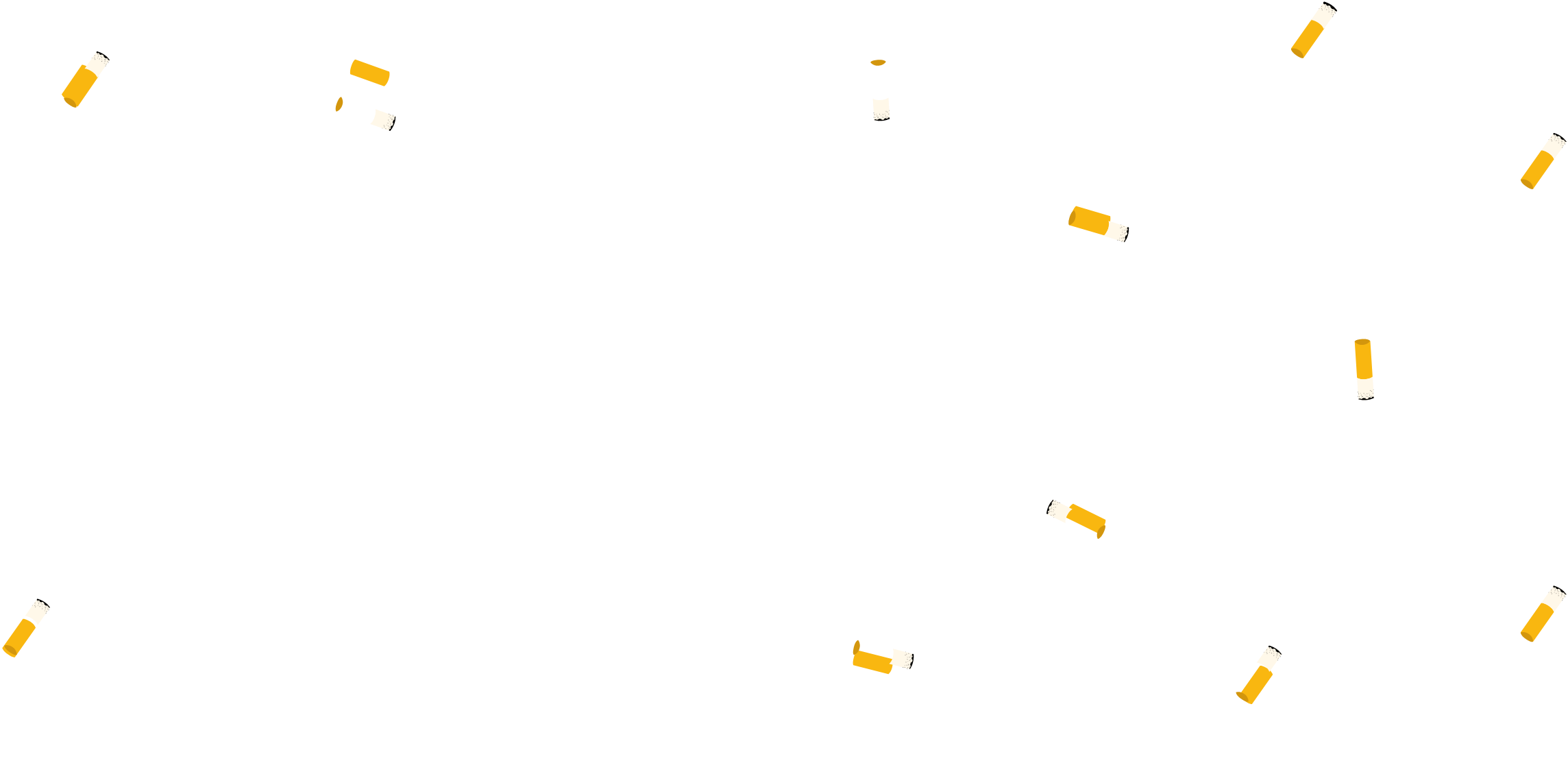 Cigaretskod der flyder i vandet.